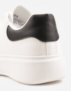  Adidași Alb-Negru cu șireturi cu un design clasic cu talpă groasă Cataria