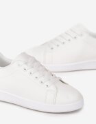  Adidași Alb-Negru Cu șireturi pe talpă plată cu vârf rotund Adephine