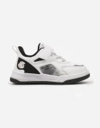  Adidași alb-negru cu talpă plată cu arici decorați cu șireturi Lavarae