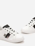  Adidași Alb-Negru până la gleznă cu cataramă decorativă Vilorea