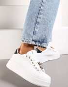  Adidași Alb-Negru pe Platformă cu Brelocuri Detașabile la Șireturi Harhi
