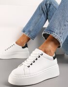  Adidași Alb-Negru pe platformă Rilame
