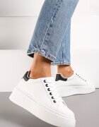  Adidași Alb-Negru pe platformă Rilame