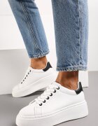  Adidași Alb-Negru pe platformă Rilame