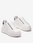  Adidași Alb-Negru pe platformă Rilame