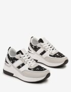  Adidași Alb-Negru pe Talpă Groasă cu Sclipici și Paiete Asseni