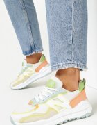  Adidași Alb-Portocalii cu Cusături Decorative Leostia