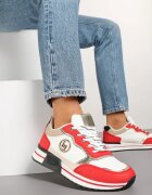  Adidași Alb-Roșu Decorați cu Aplicație Metalică Zolamira
