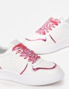  Adidași Alb-Roz cu Inserții Sclipitoare și Șireturi Decorative Horustia