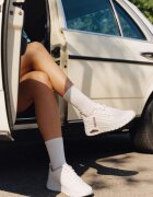  Adidași Alb-Roz cu Talpă Groasă și Benzi în Relief Justinalin
