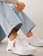  Adidași Alb-Roz cu Talpă Groasă și Benzi în Relief Justinalin