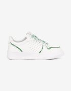  Adidași alb-verde cu inserții strălucitoare și șireturi decorative Horustia