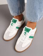  Adidași Alb-Verzi Plați Din Piele Decorați cu Dungi Navilen