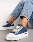  Adidași Albaștri cu talpă groasă cu inserții metalice și zirconii Himaria
