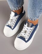  Adidași Albaștri cu talpă groasă cu inserții metalice și zirconii Himaria