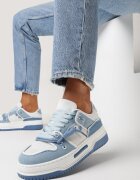  Adidași Albastri pe Platformă cu Șireturi Decorative Awidea