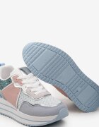  Adidași Albaștri pe Talpă Groasă Decorați cu Sclipici Petasse