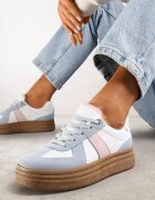  Adidași Albastru-Alb cu Platformă Joasă cu Inserții Textile Xeonbia