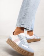 Adidași Albastru-Alb cu Platformă Joasă cu Inserții Textile Xeonbia