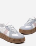  Adidași Albastru-Alb cu Platformă Joasă cu Inserții Textile Xeonbia