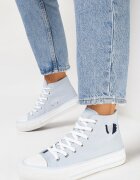  Adidași Albastru deschis până la gleznă cu broderie delicată Eliriva