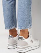  Adidași Albi-Argintii cu Platformă cu Paspol Decorați cu Aplicație Liseart