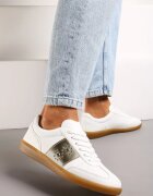  Adidași Albi-Aurii Plati cu șireturi și capse decorative Blosenti