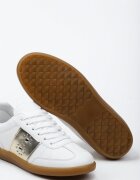  Adidași Albi-Aurii Plati cu șireturi și capse decorative Blosenti