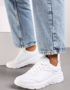 Adidași Albi Clasici Plati cu Talpă Embosată Velandria