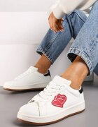  Adidași Albi cu Aplicație cu Inimi Musitala