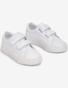  Adidași Albi cu fața din piele cu talpă plată și scai Jameria