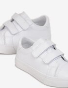  Adidași Albi cu fața din piele cu talpă plată și scai Jameria