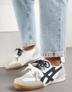  Adidași Albi cu Legătură Dublă Decorați cu Benzi Varozi
