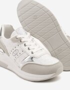  Adidași Albi cu Pană Ascunsă cu Inserții Metalice și Dantelă Edivessa