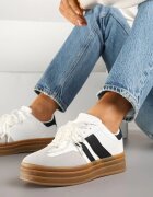  Adidași Albi cu Pandantiv Detașabil din Perle pe Platformă Joasă Anobe