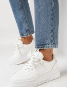  Adidași Albi cu Platformă cu Șireturi Late Ferinal