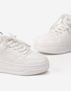  Adidași Albi cu Platformă cu Șireturi Late Ferinal
