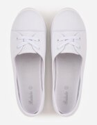  Adidași Albi cu profil jos și șireturi decorative Maelisa
