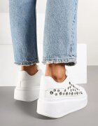  Adidași Albi cu Talpă Groasă cu Aplicații Decorative Marivelle
