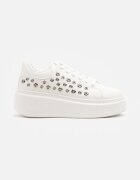 Adidași Albi cu Talpă Groasă cu Aplicații Decorative Marivelle