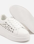  Adidași Albi cu Talpă Groasă cu Aplicații Decorative Marivelle