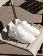  Adidași Albi cu talpă groasă cu benzi embosate Justinalin