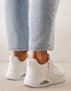  Adidași Albi cu talpă groasă cu benzi embosate Justinalin