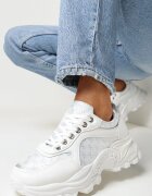  Adidași Albi cu Talpă Groasă cu Fir Metalic Adeteia