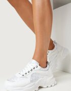  Adidași Albi cu Talpă Groasă cu Fir Metalic Adeteia