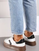  Adidași Albi cu Talpă Groasă cu Inserții Decorative Irithine
