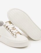  Adidași Albi cu Talpă Groasă cu Inserții Metalice și Cirkonii Himaria