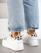  Adidași Albi cu Talpă Groasă cu Perforații și Imprimeu Geometric Deolisa