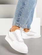  Adidași Albi cu Talpă Groasă cu Sclipici Perforații și Împletitură Mirreina