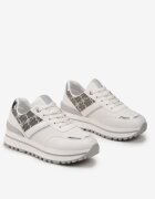  Adidași Albi cu Talpă Groasă cu Sclipici și Inserții din Material Dinrila